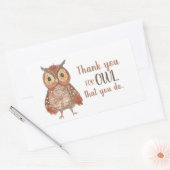 Owl Dank u Rechthoekige Sticker (Envelop)