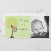 Owl Dank u voor de nieuwe baby-opkomst Fotokaart Bedankkaart (Voorkant)