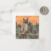 Owl Dank u voor Uw kaart van het Wisdom Notitiekaartje (Voorkant / Achterkant in situ)