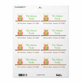 Owl de etiketten van het terugkeeradres (Full Sheet)