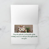 Owl de groet kaarten van de Vakantie met envelop i (Binnen)
