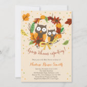 Owl de uitnodiging van het baby shower, het baby s (Voorkant)
