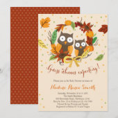 Owl de uitnodiging van het baby shower, het baby s (Voorkant / Achterkant)