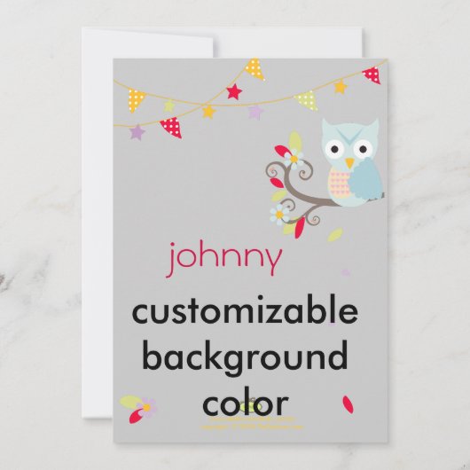 Owl, de uitnodiging van het verjaardagsfeest (Achterkant)