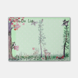 Owl Deer woud waterverf aan-do lijst Post-it® Notes