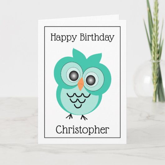 Owl Design Birthday Kaart (Voorkant)