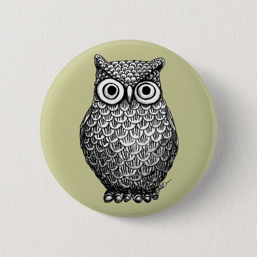 Owl Design Button Pin (Voorkant)