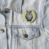 Owl Design Button Pin (In situ)