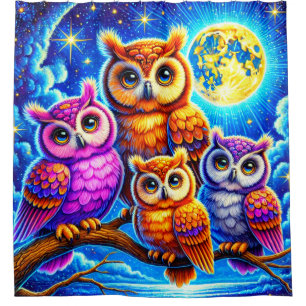 Owl design douchegordijn