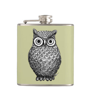 Owl Design Flask Heupfles