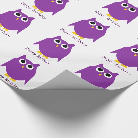 Owl Design Verjaardag Cadeau Cadeaupapier (Hoek)
