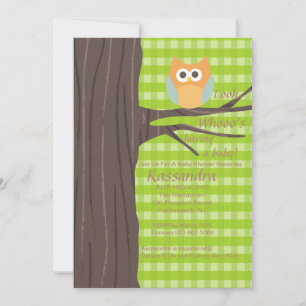Owl die een Uitnodiging van het baby shower van he