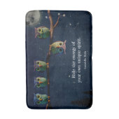 Owl die met de unieke Collage van het Citaat versc Badmat (Voorkant Verticaal)