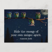 Owl die met de unieke Collage van het Citaat versc Briefkaart (Voorkant)