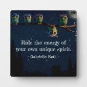 Owl die met de unieke Collage van het Citaat versc Fotoplaat (Voorkant)