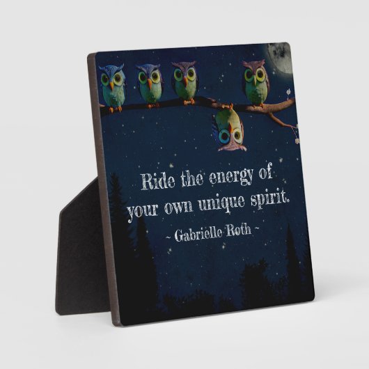 Owl die met de unieke Collage van het Citaat versc Fotoplaat (Voorkant)