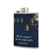 Owl die met de unieke Collage van het Citaat versc Heupfles (Links)