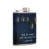 Owl die met de unieke Collage van het Citaat versc Heupfles (Rechts)