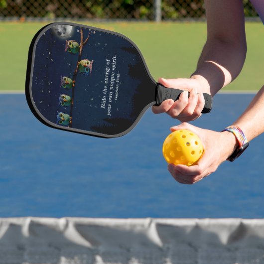 Owl die met de unieke Collage van het Citaat versc Pickleball Paddle (Insitu)