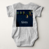 Owl die met de unieke Collage van het Citaat versc Romper (Achterkant)