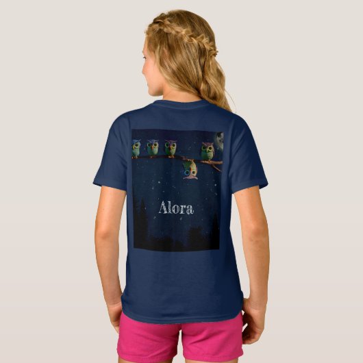 Owl die met de unieke Collage van het Citaat versc T-shirt (Achterkant volledig)