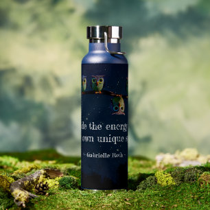 Owl die met de unieke Collage van het Citaat versc Waterfles