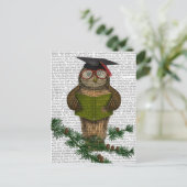 Owl die op Tak lezen Briefkaart (Staand voorkant)