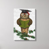 Owl die op Tak lezen Canvas Afdruk (Voorkant)