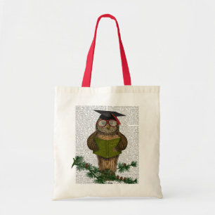 Owl die op Tak lezen Tote Bag