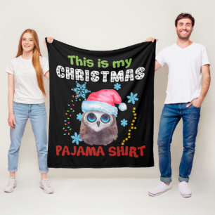 Owl dit is mijn kerstpajama Shirt Fleece Deken