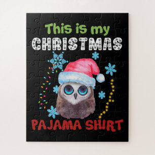 Owl dit is mijn kerstpajama Shirt Legpuzzel