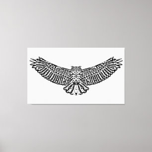 Owl Doodle 6 Canvas Afdruk