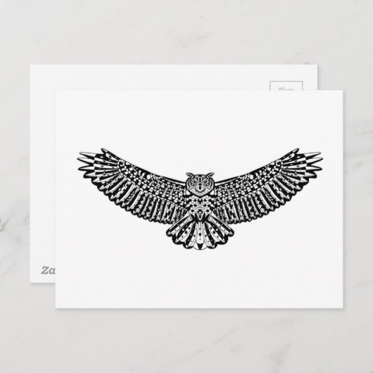 Owl Doodle Briefkaart (Voorkant / Achterkant)