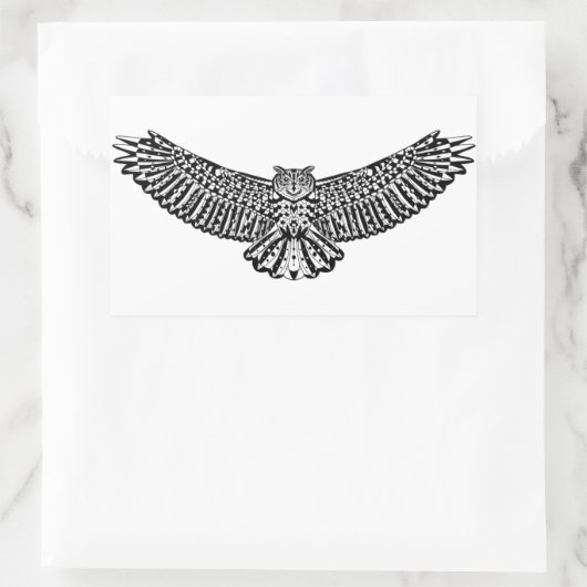 Owl Doodle Rechthoekige Sticker (Tas)