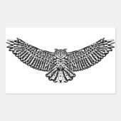 Owl Doodle Rechthoekige Sticker (Voorkant)