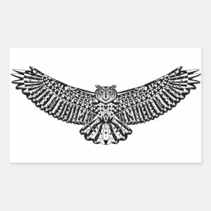 Owl Doodle Rechthoekige Sticker