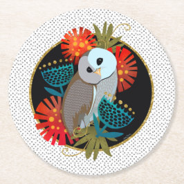 OWL DOOR MYSELF-Onderzetters Ronde Kartonnen Onderzetter