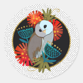 OWL DOOR MYSZELF RONDE STICKER