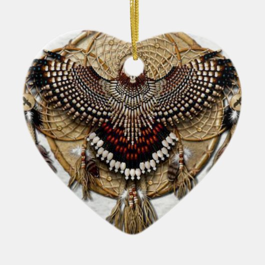 Owl Dream Catcher Keramisch Ornament (Voorkant)