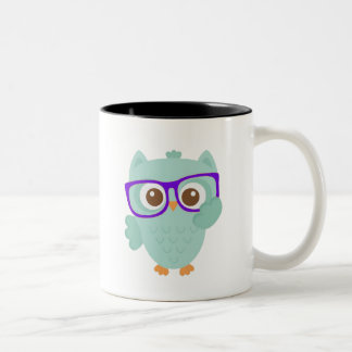Owl drink het allen tweekleurige koffiemok