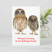 Owl Duo Biirthday Party Kaart (Staand voorkant)