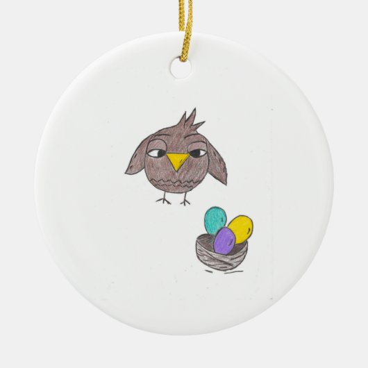 Owl Easter Keramisch Ornament (Voorkant)