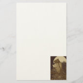 Owl Een boek lezen door Moonlight Briefpapier (Voorkant)