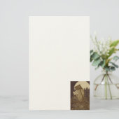 Owl Een boek lezen door Moonlight Briefpapier (Staand voorkant)