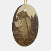 Owl Een boek lezen door Moonlight Keramisch Ornament (Links)