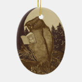 Owl Een boek lezen door Moonlight Keramisch Ornament (Achterkant)