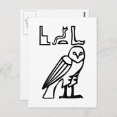 Owl, Egyptische hiërogliefen Briefkaart (Voorkant / Achterkant)