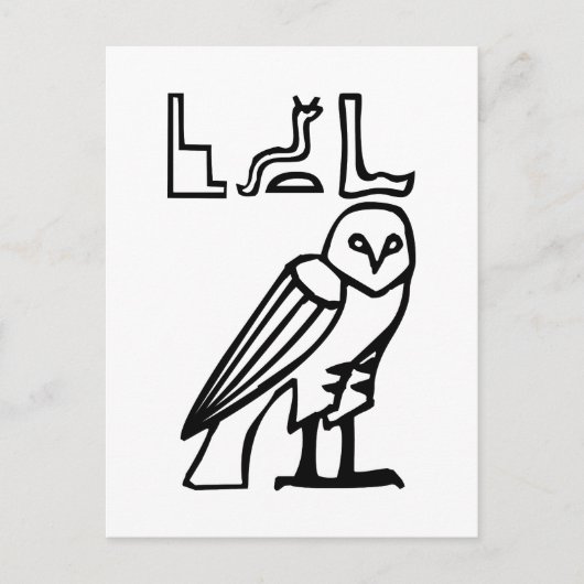 Owl, Egyptische hiërogliefen Briefkaart (Voorkant)