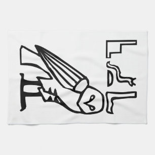 Owl, Egyptische hiërogliefen Theedoek