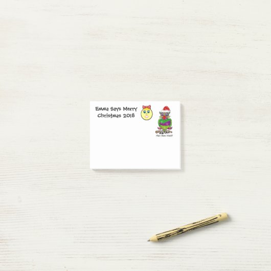 Owl Emoji Kerstmis  Post-it® Notes (Op bureau)